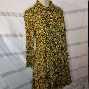 Vintage CHRISTIAN DIOR Silk Chiffon Pleated Dress sz 6